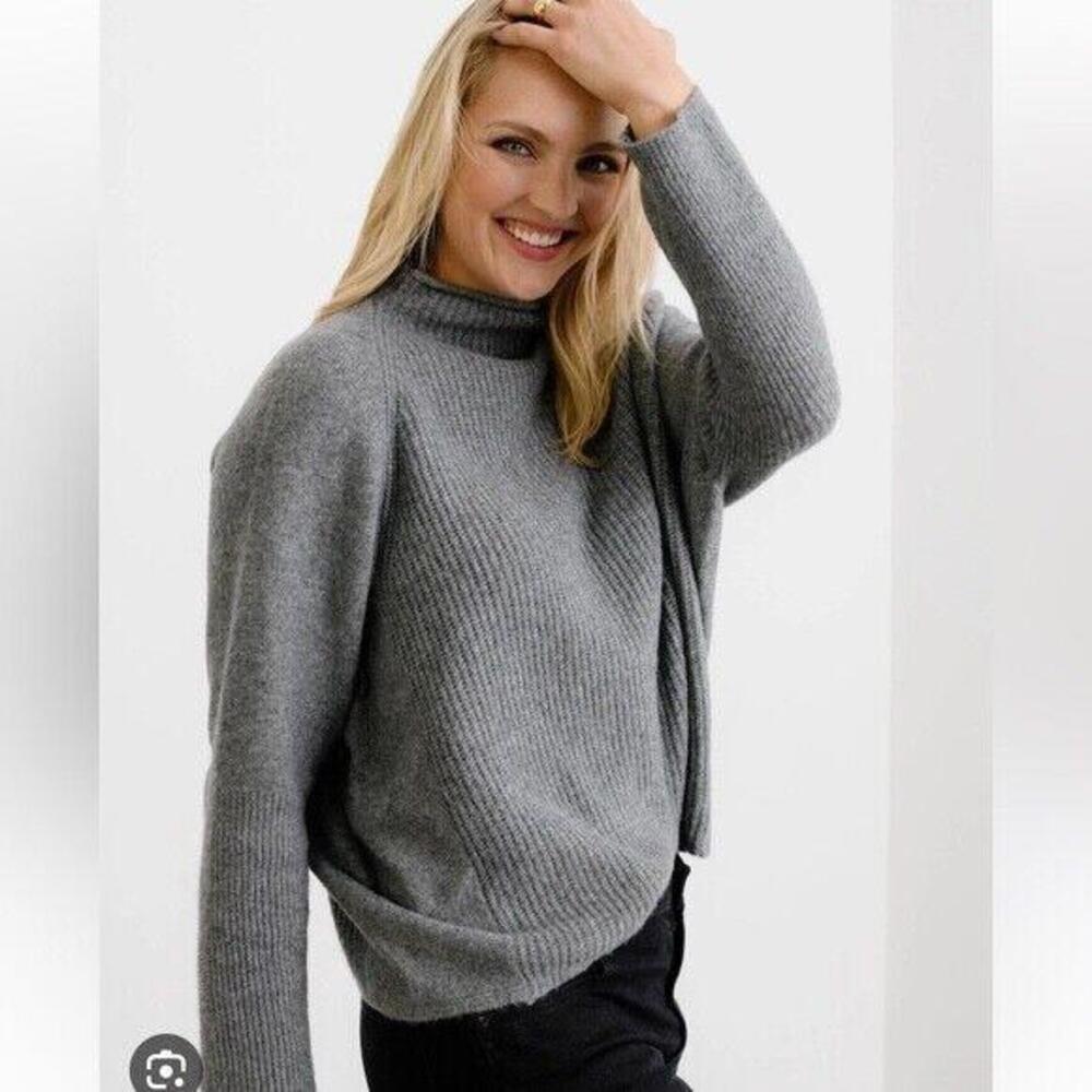 msrp $158 ABLE HARRIET SLOUCHY SWEATER  heather gray so soft size 2X NWT